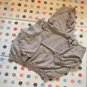 Aerie Women's Taupe Hooded Pullover Sweatshirt